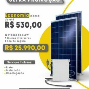 kit solar M3, instalado 12 painéis solar.