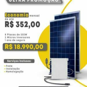 kit solar M2 instalado 8 painéis solar