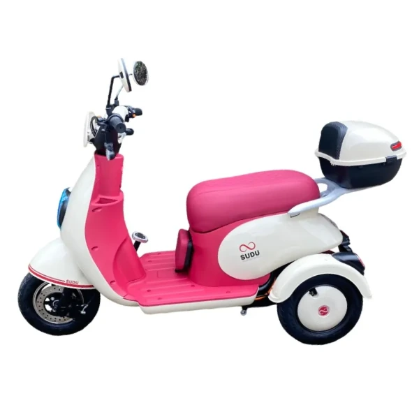 Triciclo Elétrico SUDU A3T 800W rosa na Mega Brava