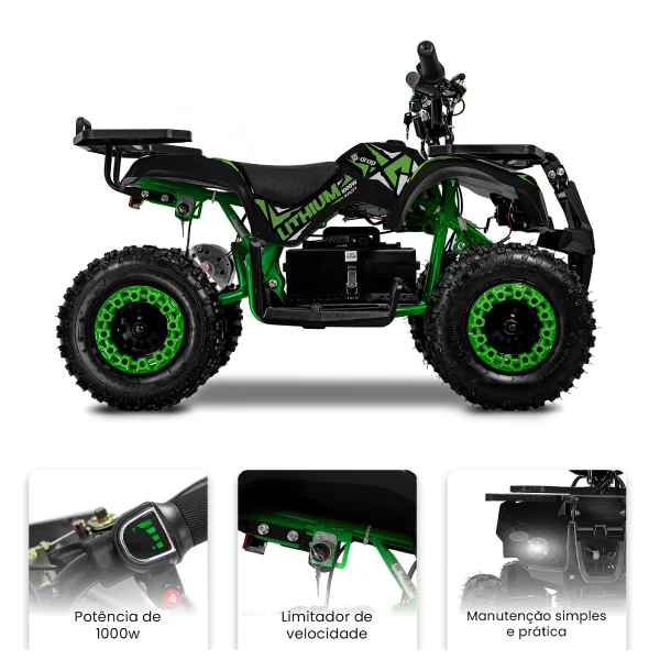 Quadriciclo Elétrico DROP Utility 1000W Lítio Mega Brava Veiculo Infantil