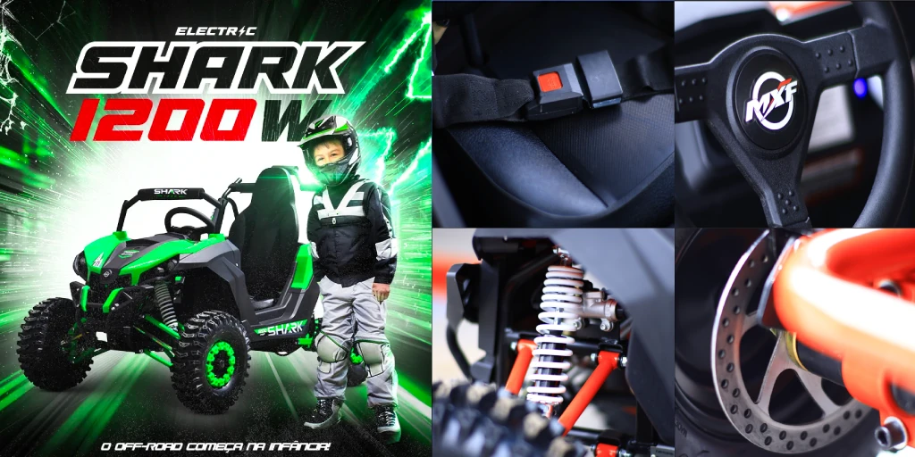 UTV Elétrico MXF Shark 1200W infantil mega brava