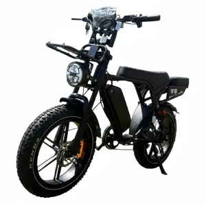 Bicicleta Elétrica OUXI V8 Ultra 1000W com pneus largos e farol duplo em destaque