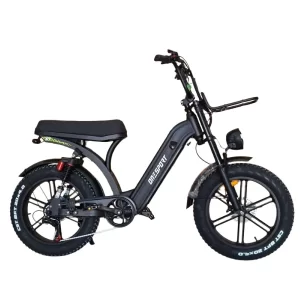 Bicicleta Elétrica Onesport X7 1000W com design robusto, suspensão traseira dupla e pneus grossos tipo fat bike