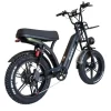 Bicicleta Elétrica Onesport X7 1000W Mega Brava vista traseira com amortecedor duplo e pneu fat aro 20