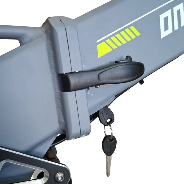 Painel digital da Bicicleta Elétrica Onesport X9 Dobrável 1000W com display LCD e indicadores de velocidade