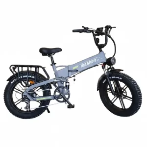 Vista lateral da Bicicleta Elétrica Onesport X9 Dobrável 1000W com bagageiro e quadro de alumínio
