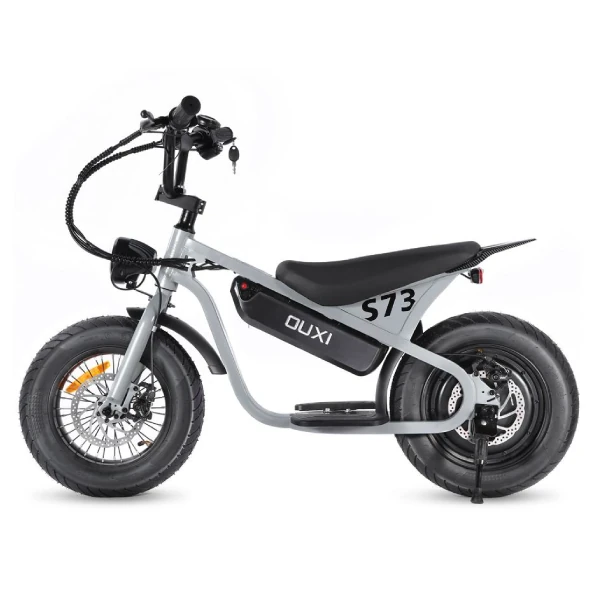 Bicicleta Elétrica OUXI S73 500W infantil prata