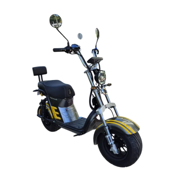 Scooter Elétrica IRun S12 1000W mega brava amarela