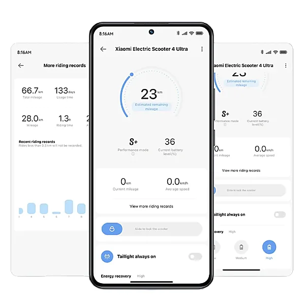 Patinete Elétrico Xiaomi 4 Ultra 940W app home