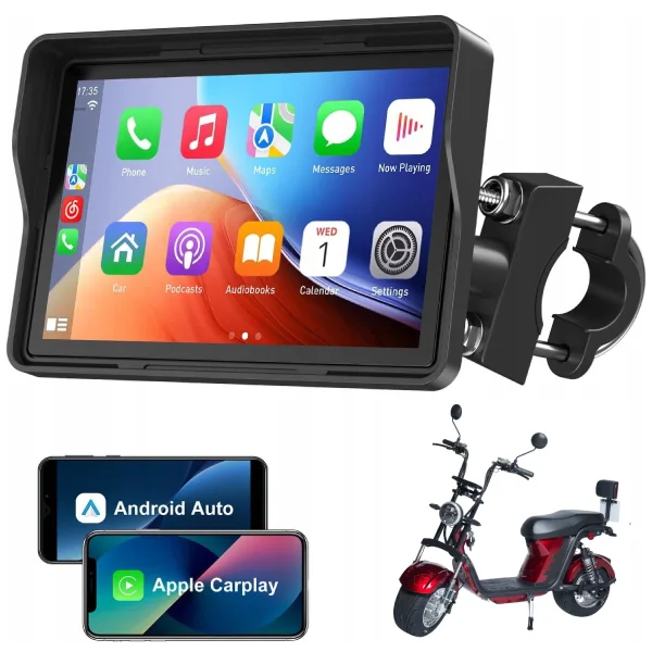 Central Multimídia CarPlay para Scooters, Bikes e Motos